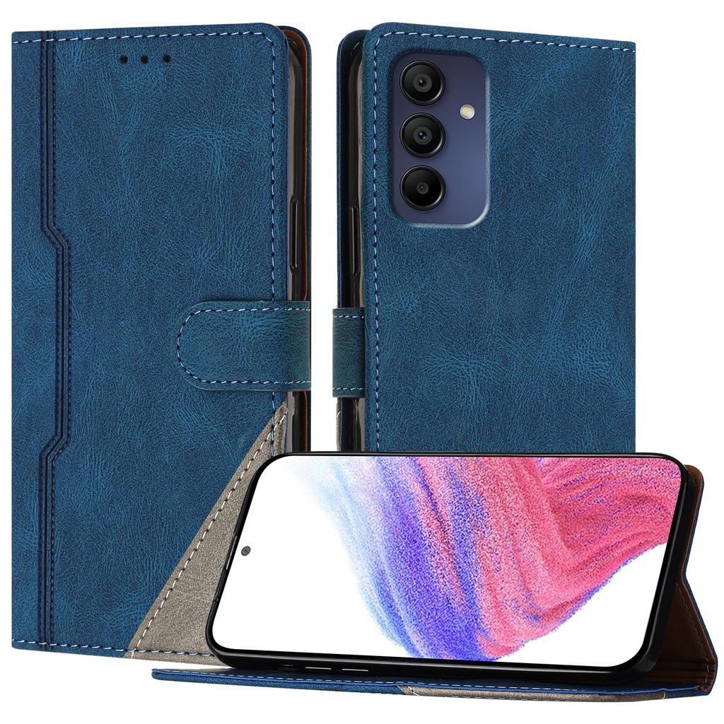 For Samsung Galaxy A16 4G Leather Case Triangle Patchwork Wallet Stand Shockproof Phone Cover