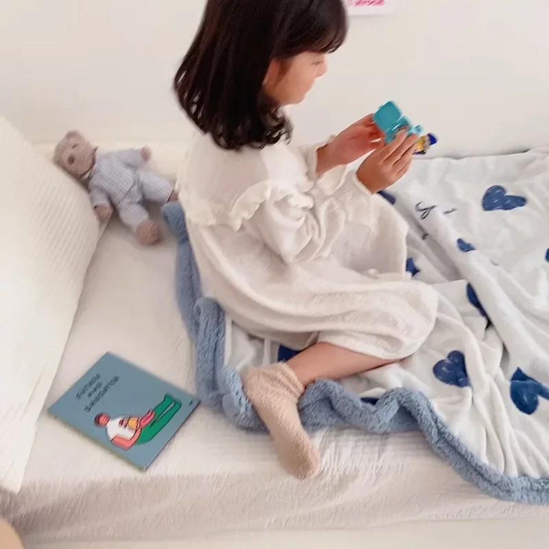 Молочное бархатное одеяло детское одеяло утолщенное бархатное одеяло ягненка утолщенное двухстороннее бархатное обеденное одеяло