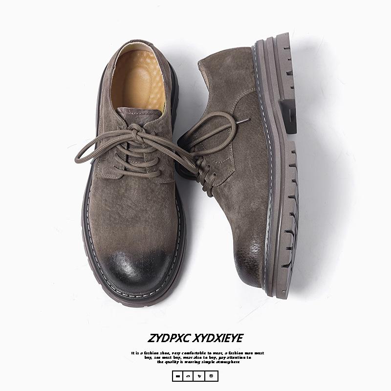 2025 мужская летняя мужская обувь тренд низкие ботинки Martin повседневные меховые британские туфли 4515-W