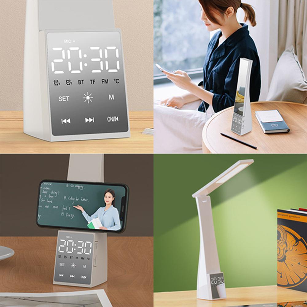 Многофункциональная настольная лампа с Bluetooth-динамиком, будильником, складной настольной лампой, светильником для чтения
