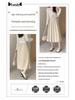 Pleated Midi Skirt for Women - High Waist Ballet Style A-line, Perfect for Autumn and Winter Commutes