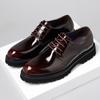 Fashion Men Luxury Fashion Wedding Party Dress Patent Leather Shoes Lace-up Carved Brogue Oxfords Shoe Black Brown Platform Footwear Man