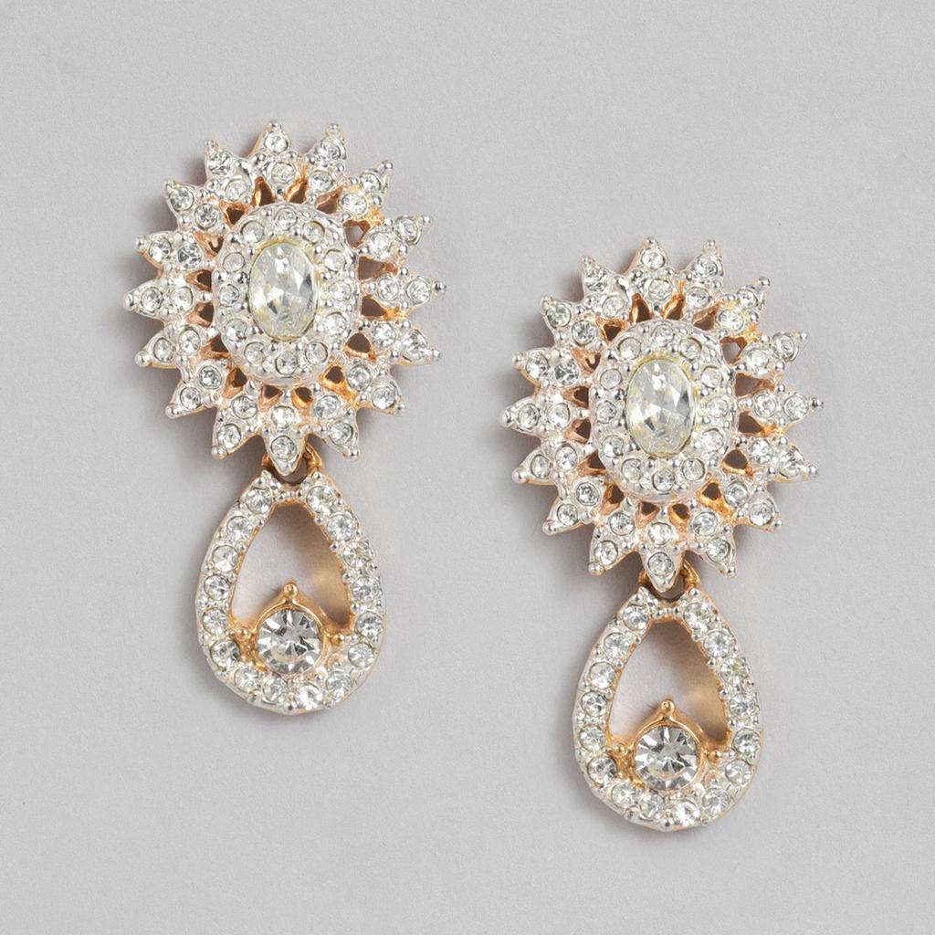 Комплект сверкающего колье Estele из золота и родия с кристаллами для женщин