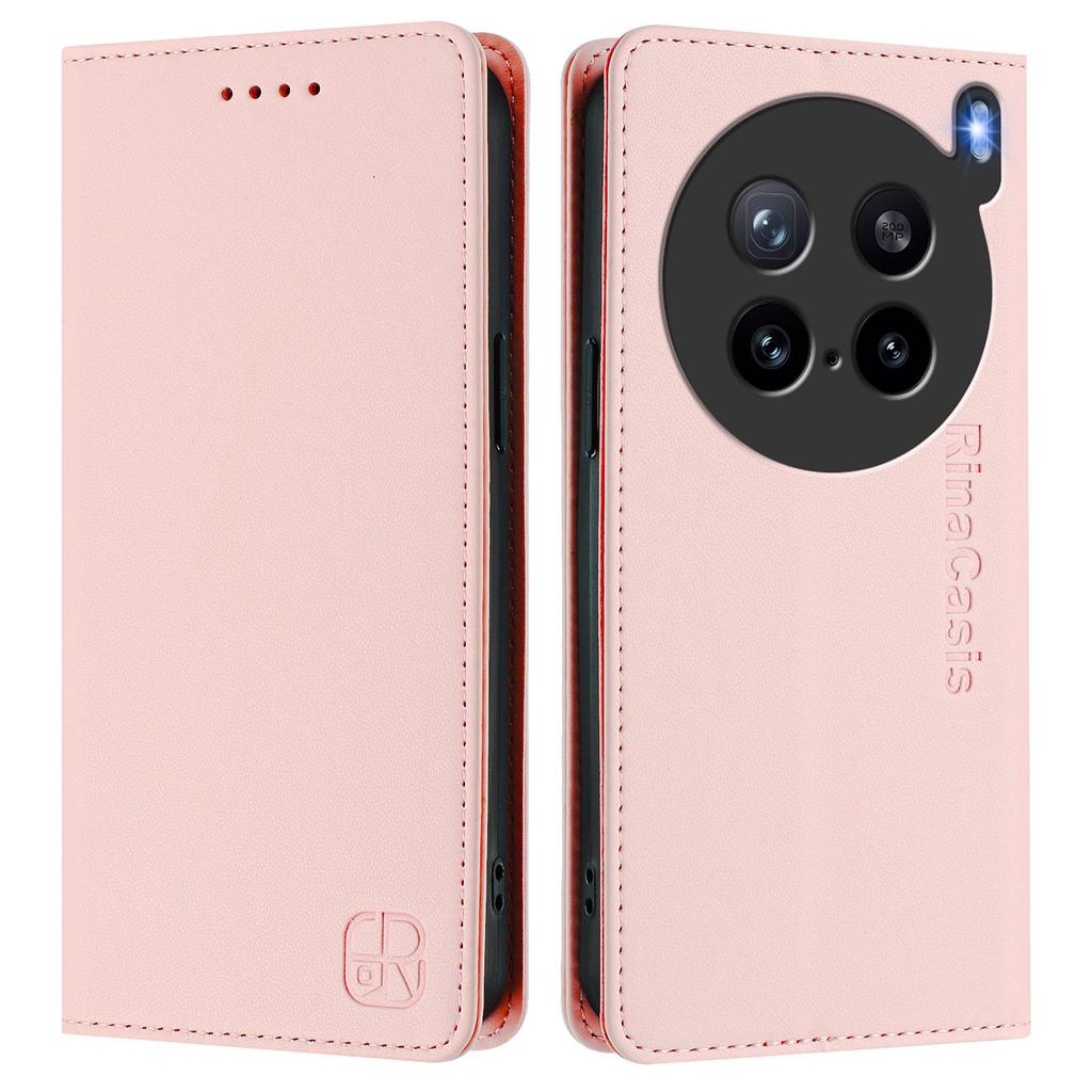 Кожаный чехол для vivo X200s 5G RINACASIS RC01 Чехол для телефона с RFID-блокировкой, кошельком и подставкой