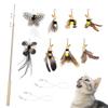 SONGWAY Cat Toys, Cat Teasers, Insects, Butterflies, Large Flying Bugs, 8 Pieces, with Fishing Rod