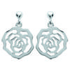 [I9778] - Silver 'Flora' Silver Earrings (rhodium-plated) - 20x13 Mm