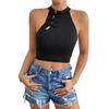 New Chinese Style Sexy Knitted Qipao Button Slim Fit I-shaped Vest Top