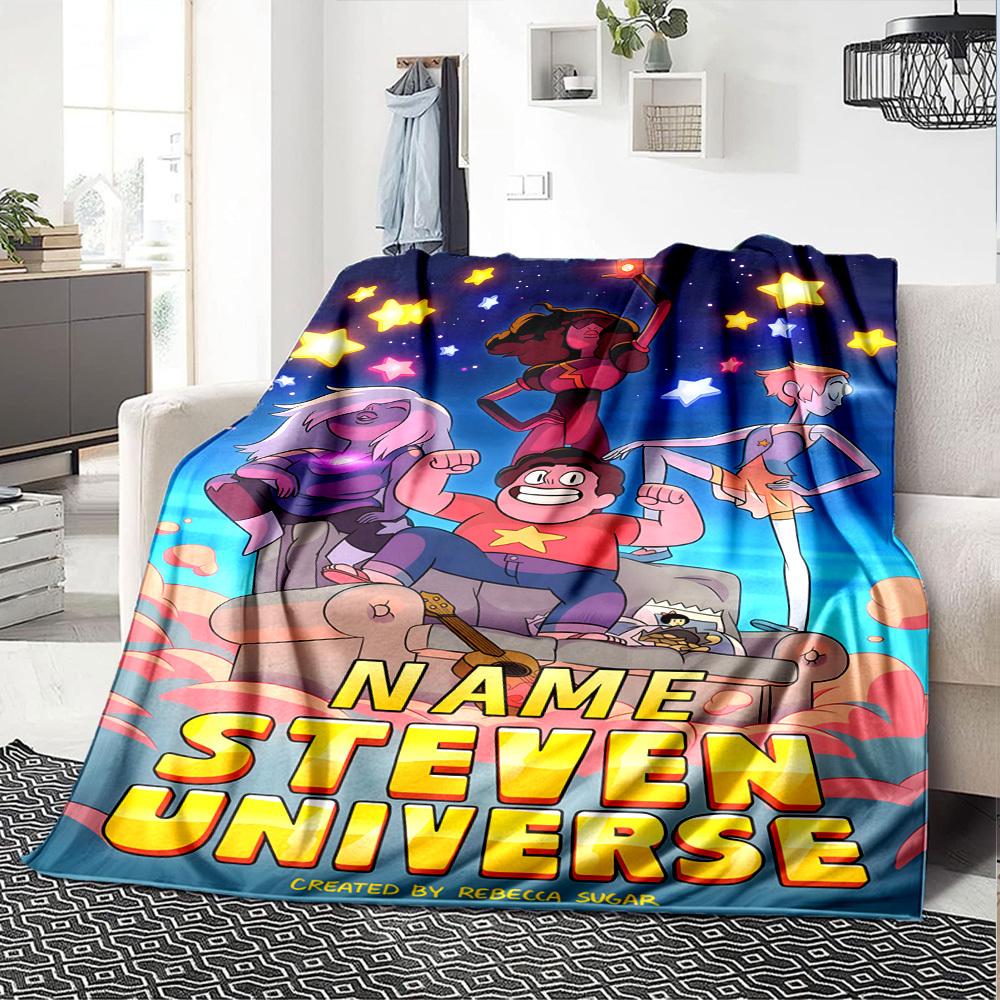 Steven Universe Characters In Space Adventure Cozy Personalized Blanket Personalized Text Comfortable Versatile For Sofa Couch Office Bed Picnics