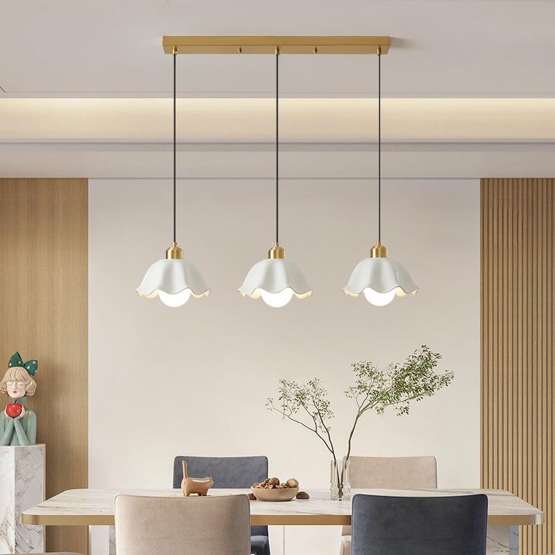 Copper Restaurant Light, Bedroom Bedside Pendant Light, Flower Shaped LED Light