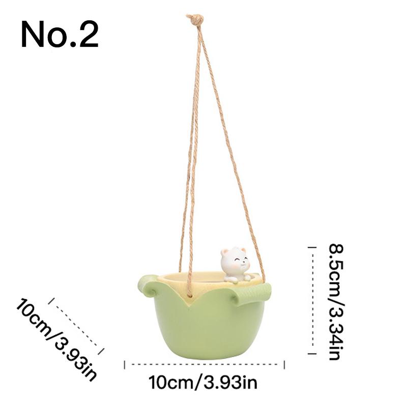 Подвесной горшок с милыми животными, цветочный горшок из смолы, сочный горшок, домашний декор, украшения, садовые принадлежности, подвесная корзина, горшок для растений