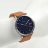 Часы Skagen HAGEN Синий циферблат Коричневый кожаный ремешок Индикатор даты 40 мм Мужские SKW6279-I