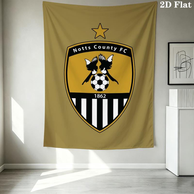 Notts County Football Club Wall Tapestry Aesthetic Wall Hanging Printed Fabric Blanket Decorative Tapestries For Bedroom Living Room Home Decor