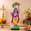Krishna Lifting Govardhan Parbat Idol | Spiritual & Cultural Clay Art | Handmade Terracotta Sculpture