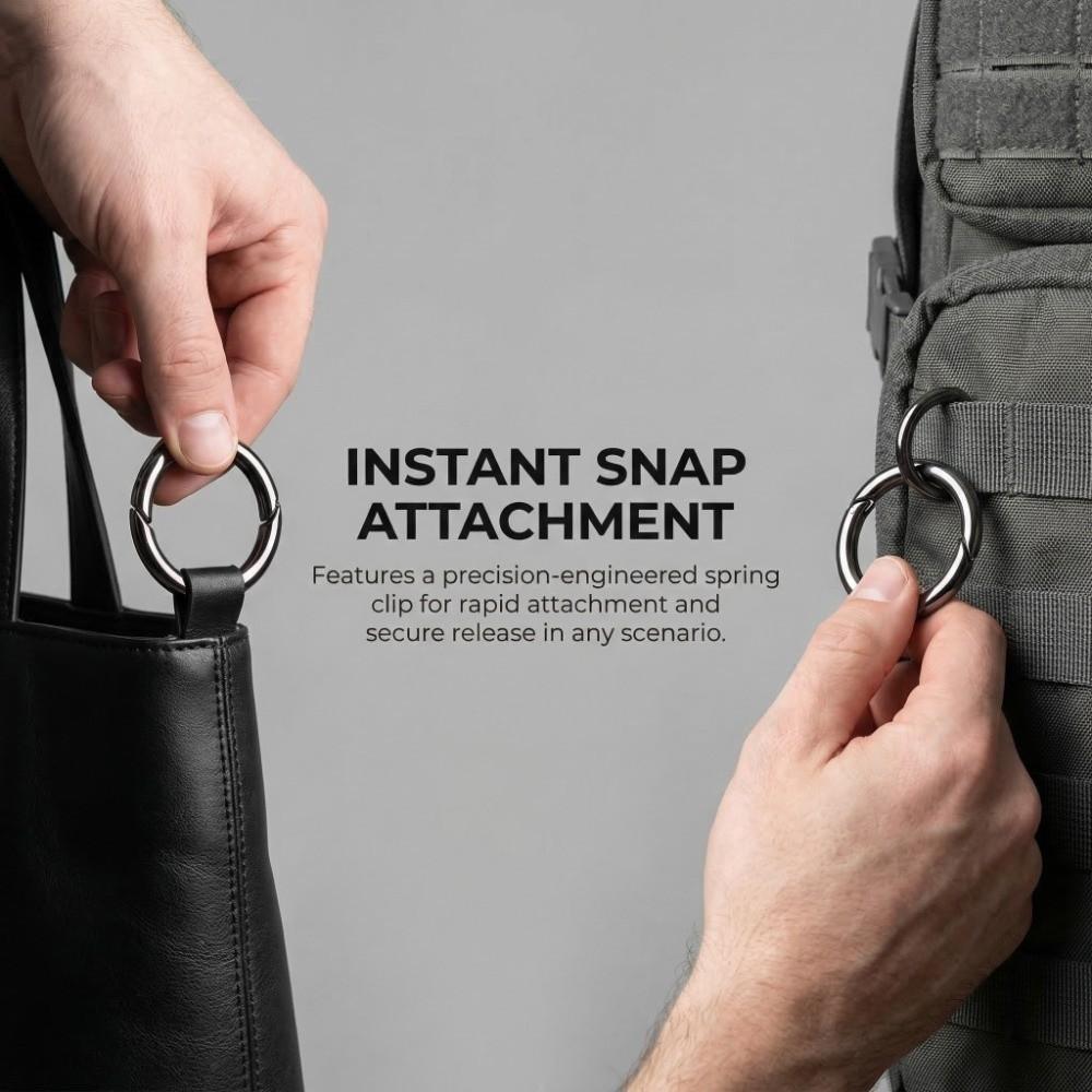 20 Pcs Round Round Carabiner Spring Snap Clips Zinc Alloy Keychain Buckle  Outdoor Activities