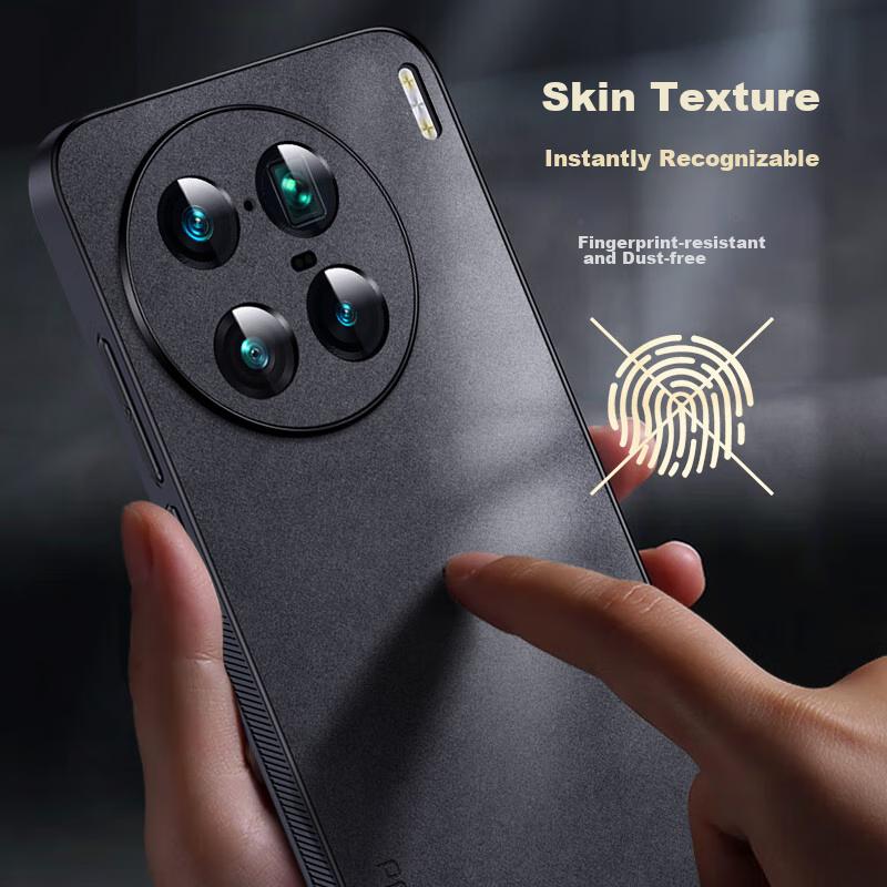 VIVOX90Pro+ Phone Case, X90 Pro+ Protective Cover, Shockproof, Full Lens Protection, Soft, Simple Silicone Outer Case, WoAnd Leather Case, Black