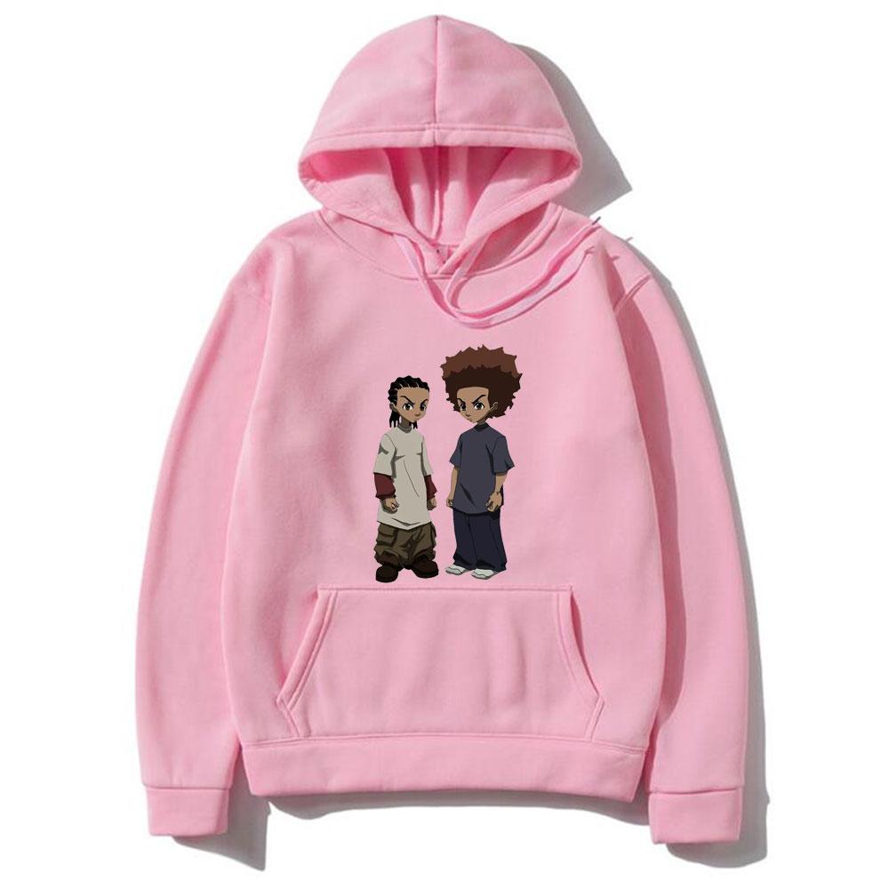 Толстовки с капюшоном The Boondocks Huey and Riley Print Sweatshirts Women Fashion Sweatshirt Harajuku Oversize Hoodie Pullovers Coat