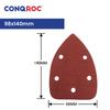98x140mm 5-Hole Triangle Sanding Pads Aluminum Oxide Sanding Sheets Hook and Loop Sanding Papers 100-Piece Grit P40~1500