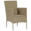 vidaXL Garten-Essstühle 4 Stk. Poly Rattan Beige
