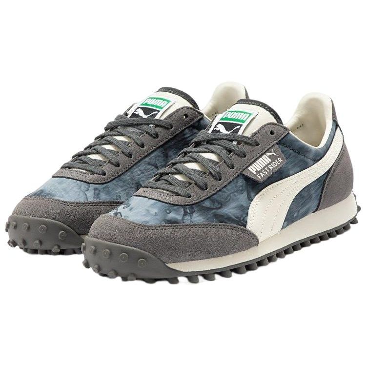 Puma Fast Rider Mmq Поношенная Кожа Спортивные Низкие Кроссовки для Повседневной Носки Унисекс кроссовки Белый Серый 392091-03