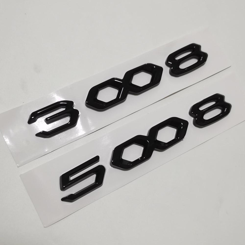 Глянцевая черная задняя наклейка 3008 2008 5008, наклейка с эмблемой для 5008 3008 2008 GT, стиль автомобиля, наклейка на капот автомобиля