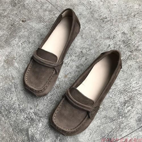 Модные женские мокасины из воловьей кожи, мягкие ретро-туфли на плоской подошве из натуральной кожи, здоровые женские туфли