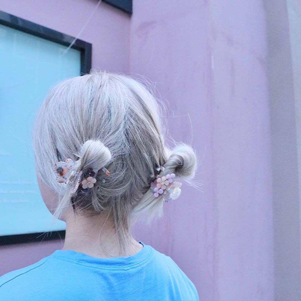 Crystal Flower Hair Clip Acetic Acid Zircon Hairgrip Elegant Small Acetate Hair Claw Party