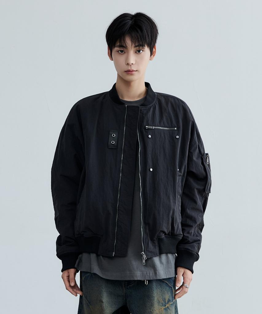 Maison Mined Detachable Pocket Ma-1 Black