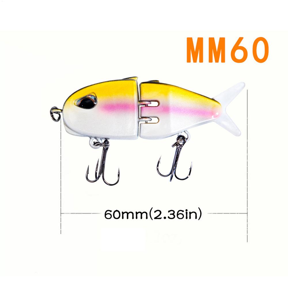 60cm Realistic Fishing Lures 2 Joint Fishing Swimbait Colorful Double Hook Swim Bait For Trout Freshwater Saltwater Fishing Gear