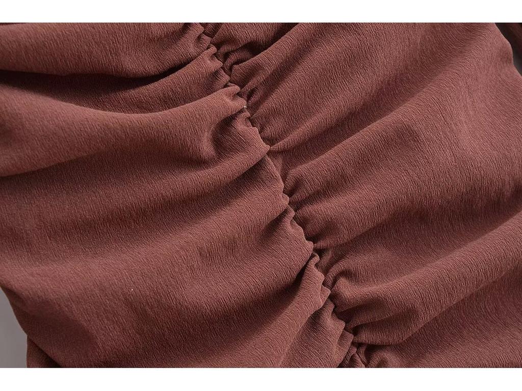 2025 Spring Fashion: Women's European & American Slim Stretch Pleated Dress