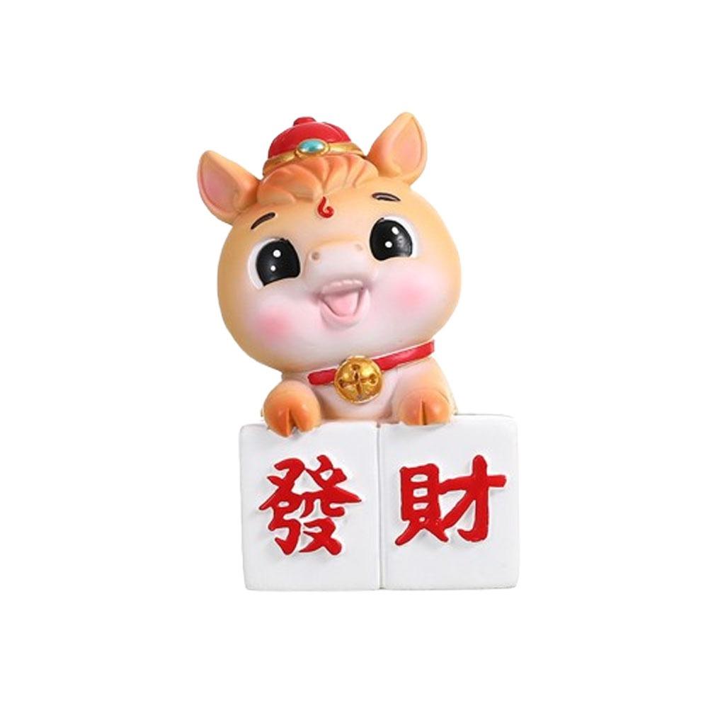 Cute 2026 Horse Year Mascot Resin Horse Figures Ornament Funny Horse Statue  Chinese New Year