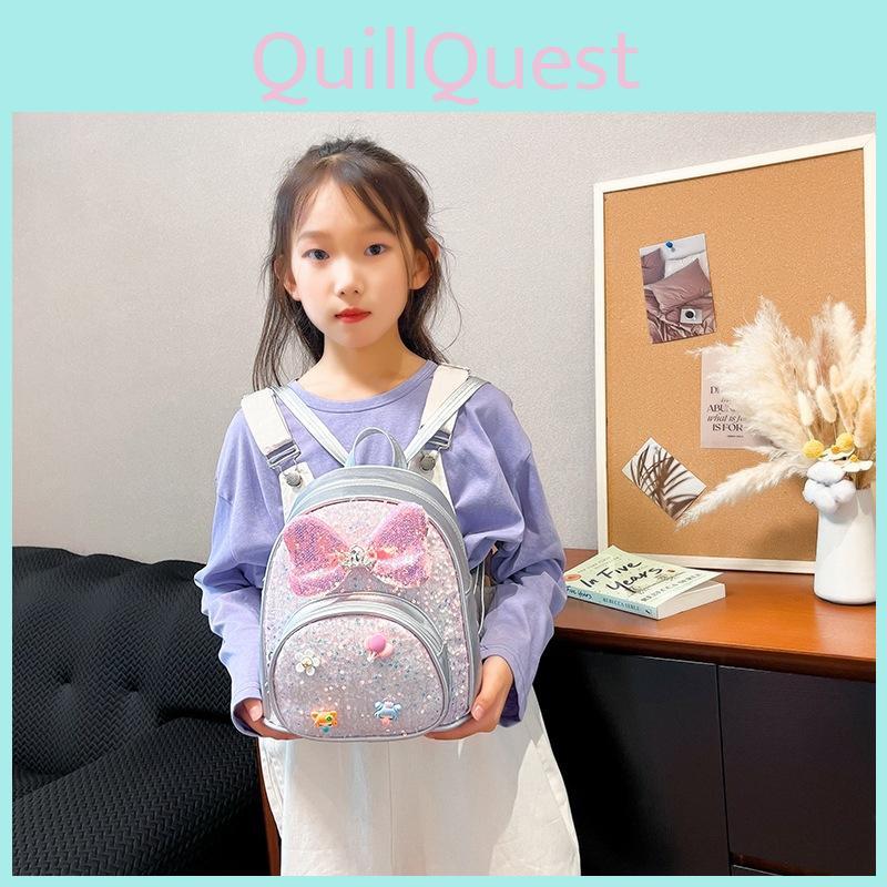 Baby Girl Backpack Pu Material With Glitter Sparkle For Preschool Kids