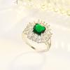 Genuine S925 Sterling Silver Green Emerald Gemstone Ring Female Anillos De Wedding Bands Origin Emerald Silver 925 Jewelry