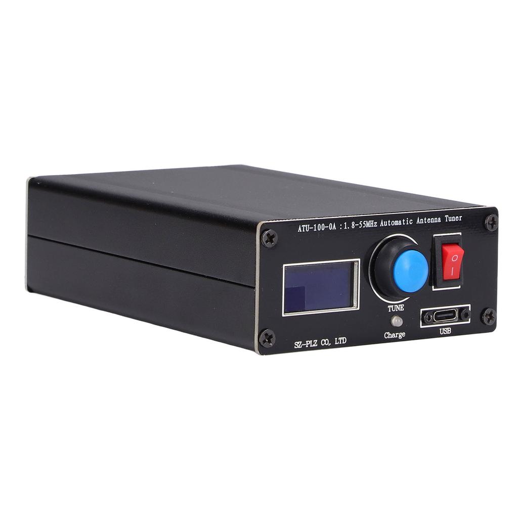 ATU-100 1.8-55MHz Mini Automatic Antenna Tuner 0.96in OLED Display Aluminum Outcase with1350MAh Battery ATU Antenna Tuner
