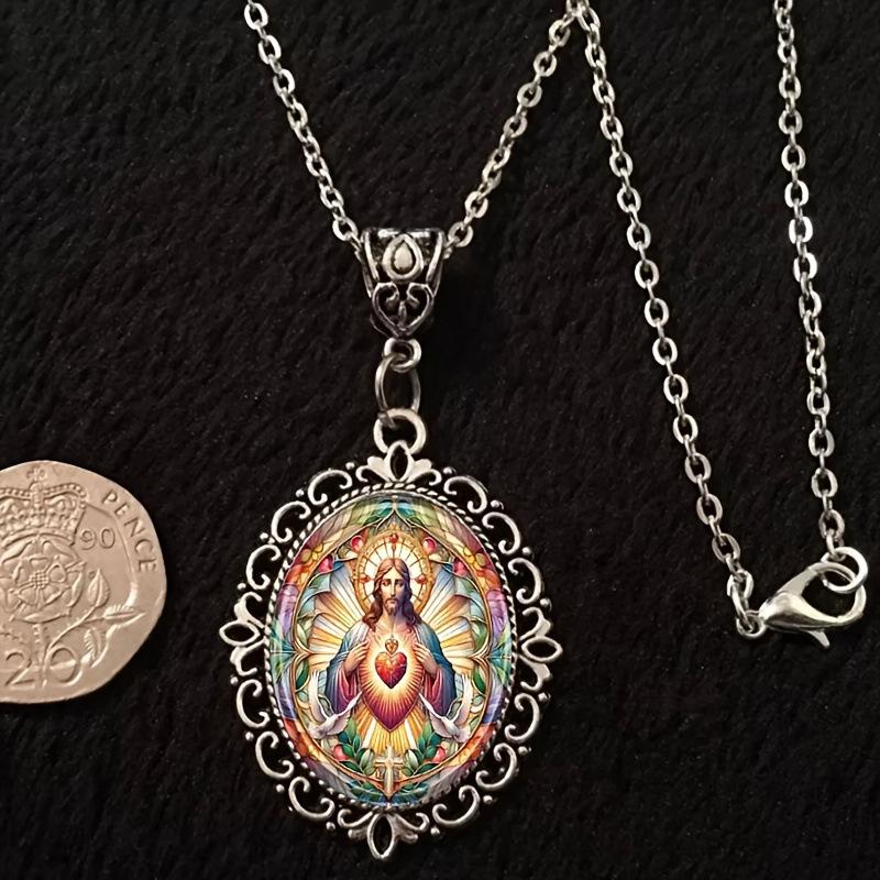 Кулон Стильный Элегантный Овальной Формы, Религиозный Подарок Ожерелье для Мужчин