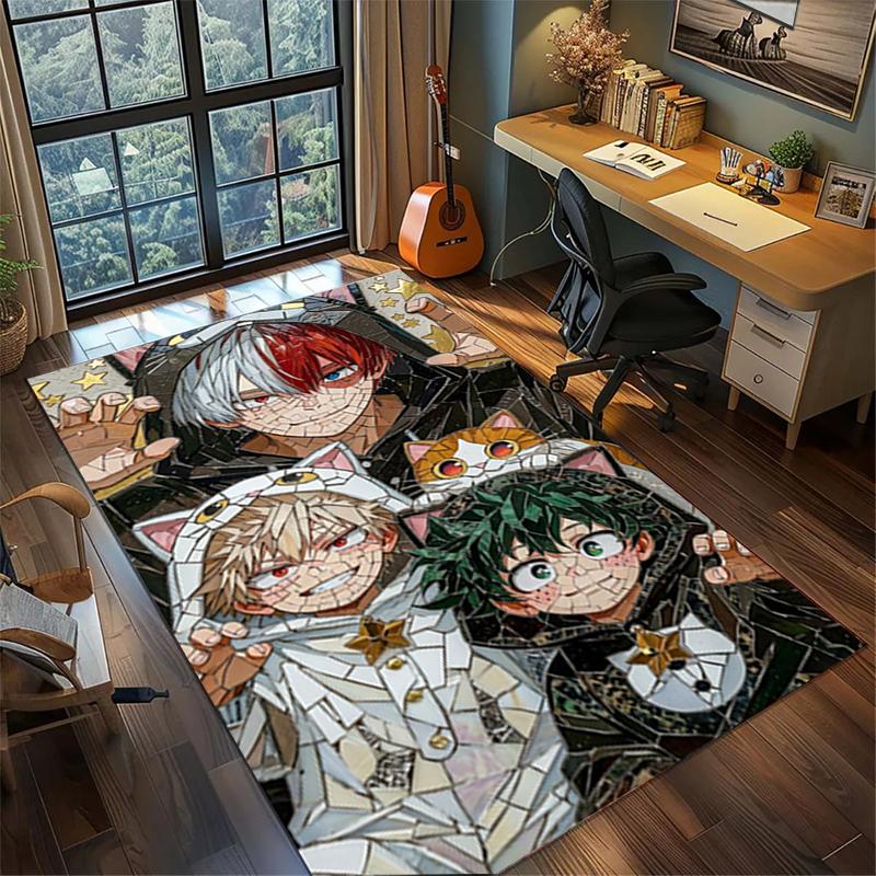 My Hero Academia Area Rug Non Slip Washable Large Carpet for Gamer Room Bedroom Decor