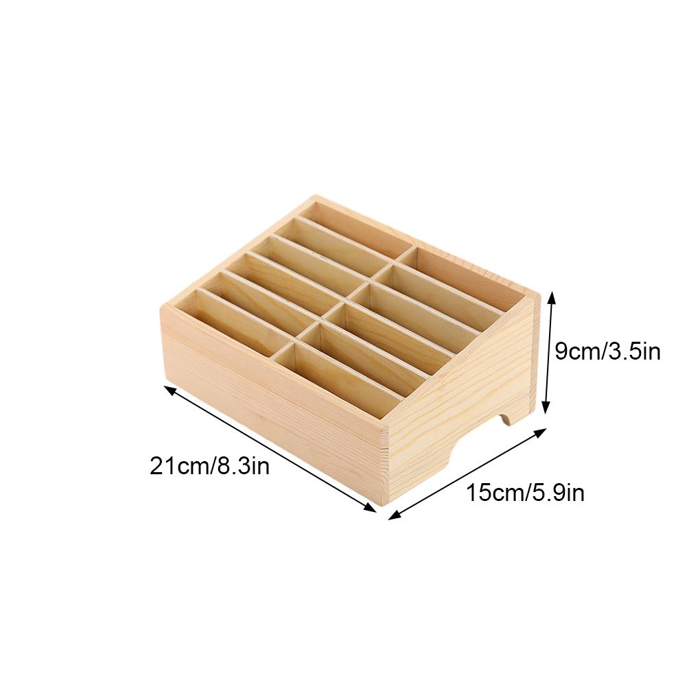 Wooden Storage Box - Clear Texture Large Capacity Easy To Stable And Thick Mobile Phone Organizer Cells 24 Easy To Take
