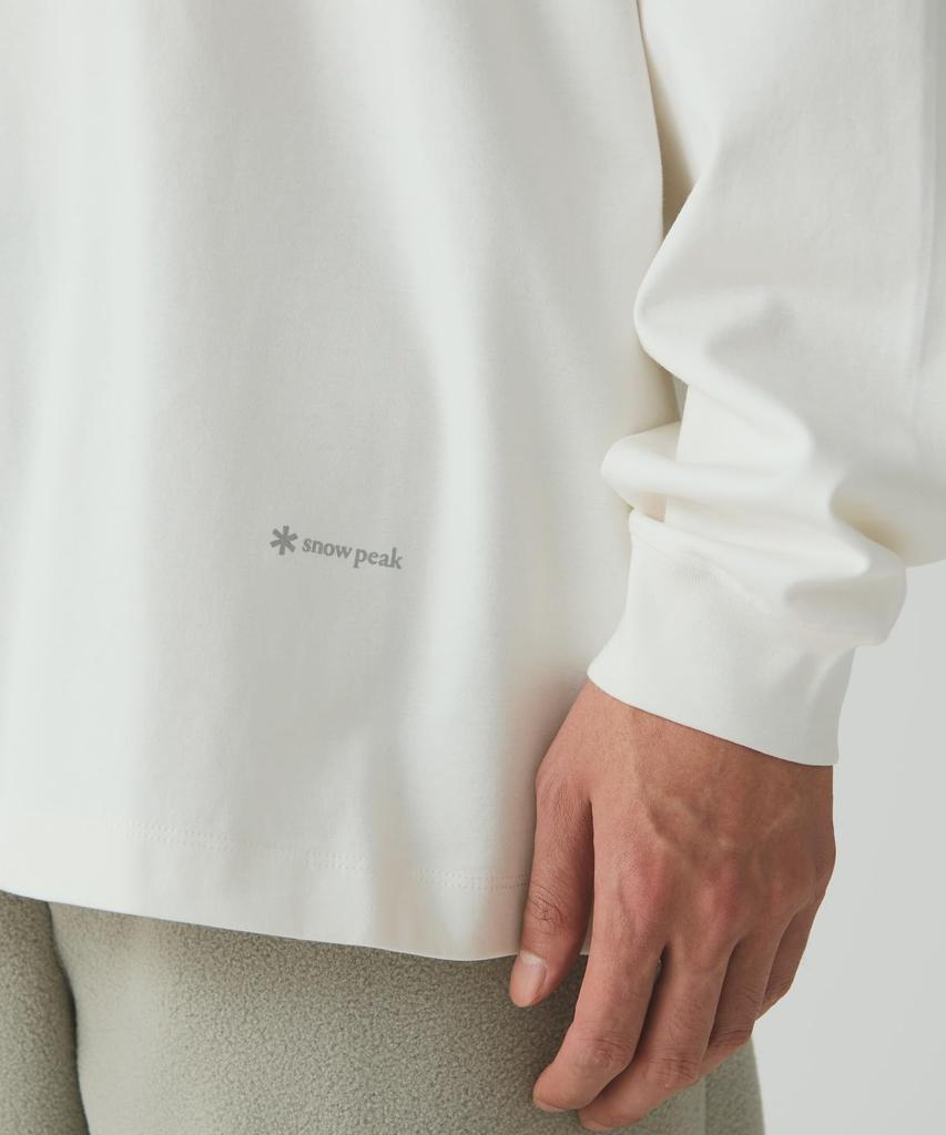 Snow Peak Мерсеризованная футболка с длинным рукавом из органического хлопка SW-25AU010, Sew, мужская/женская, XL,