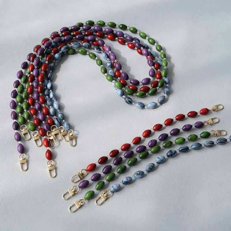 Новая модная женская сумка, аксессуар, съемная однотонная цепочка из бисера, роскошный акриловый ремешок, женская элегантная цепочка на плечо с ручкой