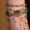 B165 Новый Дизайн Чувство Милый Прозрачный Ретро Лед Многослойный Бусины Простой Антикварный Стиль Браслет Свежий Нефрит Фея Счастливая Рука Браслет