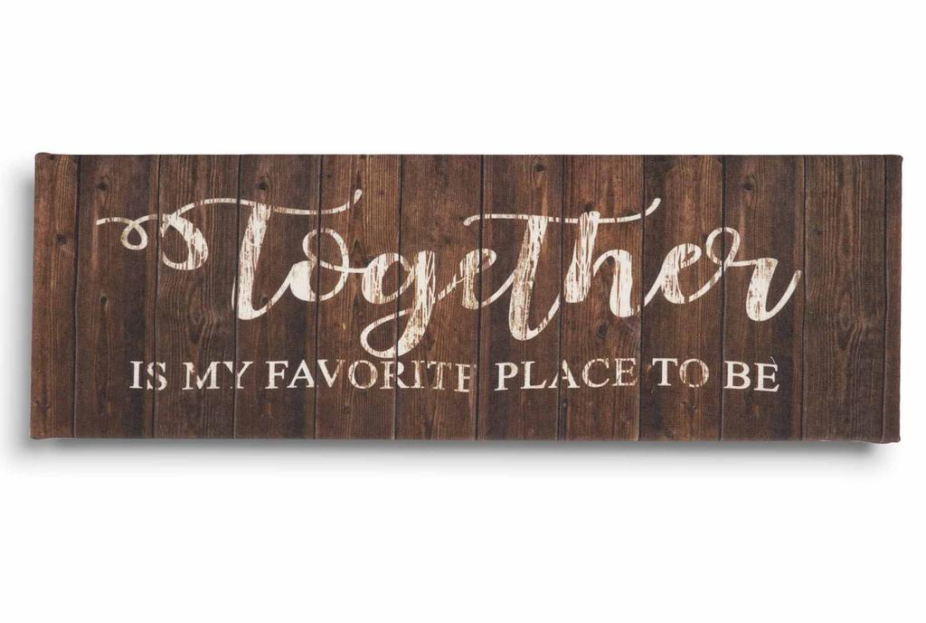 Inkdotpot Цитаты на натянутом холсте, Декор для стен, Быть вместе - мое любимое место - два знака в деревенском стиле