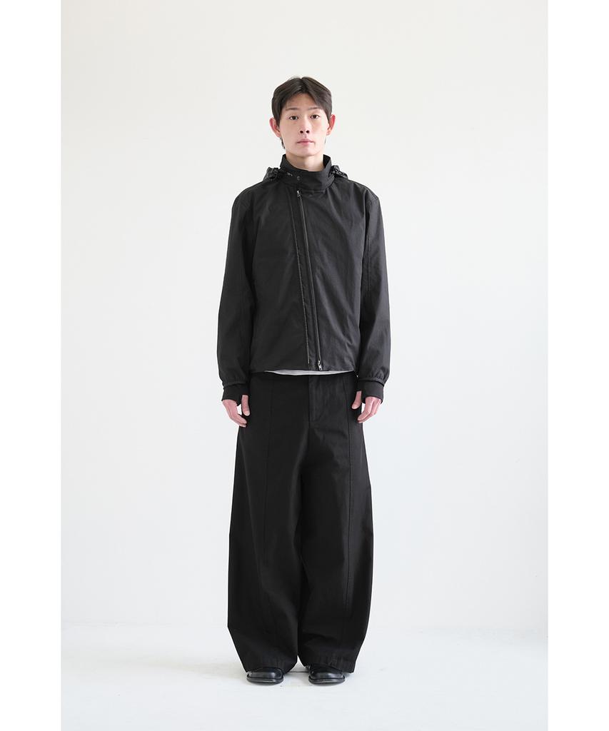 HATCHINGROOM Diagonal Zip Jacket V2 Black