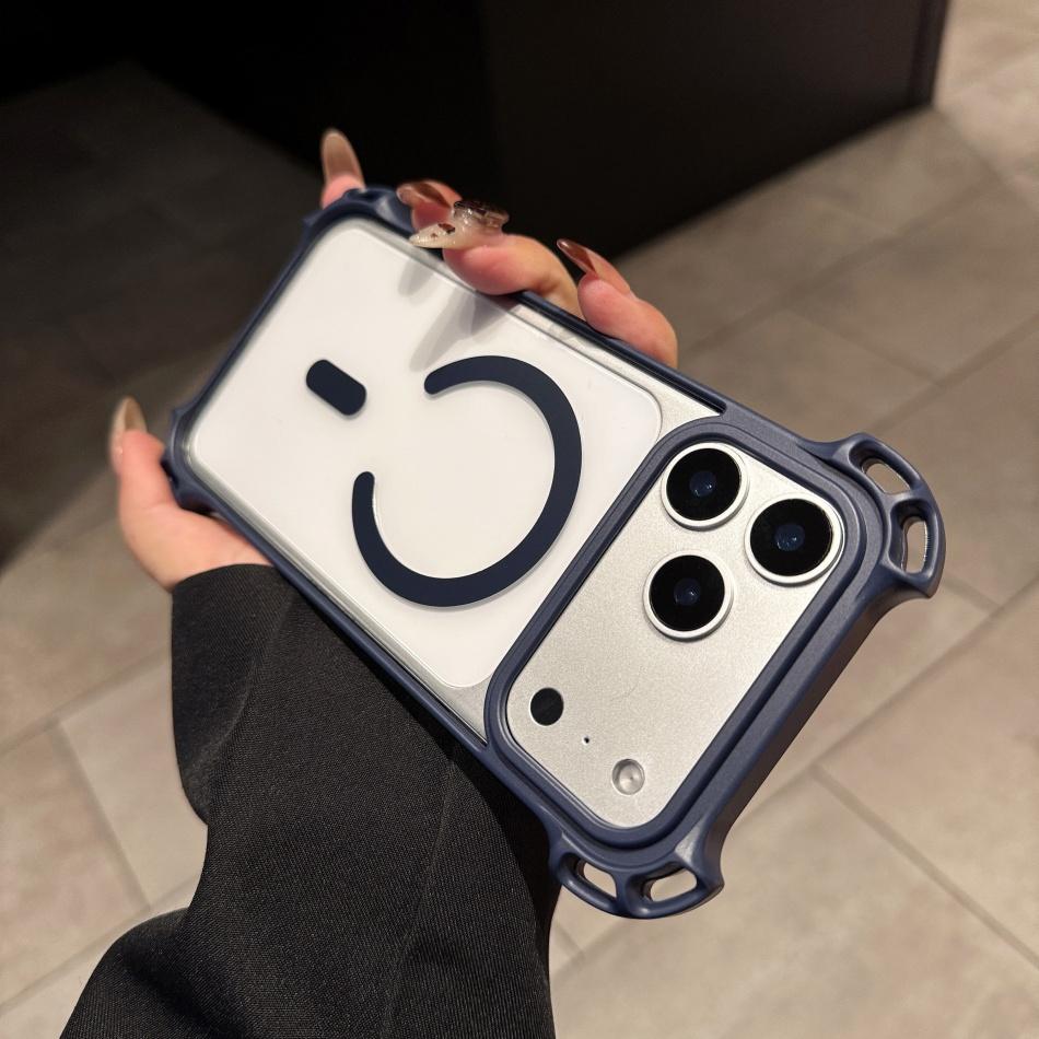 New Magnetic Clear Phone Case For iPhone 17 14 Plus 15 11 12 13 16 Pro Max Wireless Charging Four-corner Anti-drop Protective Cover Fundas