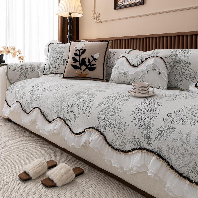 French Skirt Special-Shaped Sofa Cushion New Four-Season Universal High-End Straight Sofa Seat Cushion Non-Slip Cover