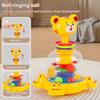 Kids Cartoon Giraffe Press Toy Rotating Jumping Ball Press Tiger Toy Toddlers Boys Girls Interactive Educational Animal Spinner Toy