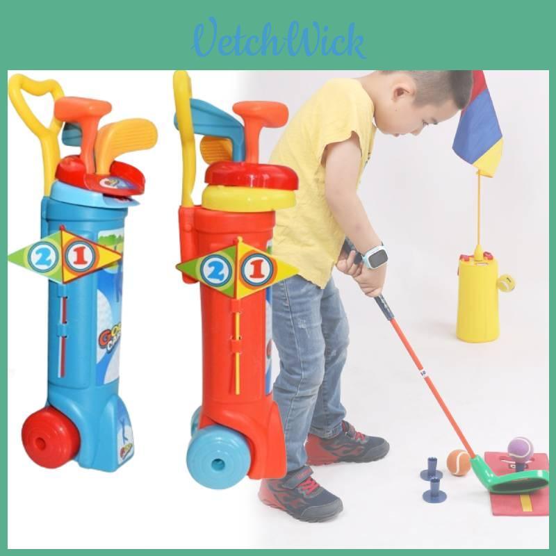 Vibrant Blue And Red Bag Mini Golf Club Set For Kids And Family Bonding