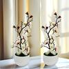1PC Bonsai Silk Sakura Flowers with Pot Plum Blossoms Artificial Plant for Home Table Potted Ornaments Home Hotel Garden Decorat
