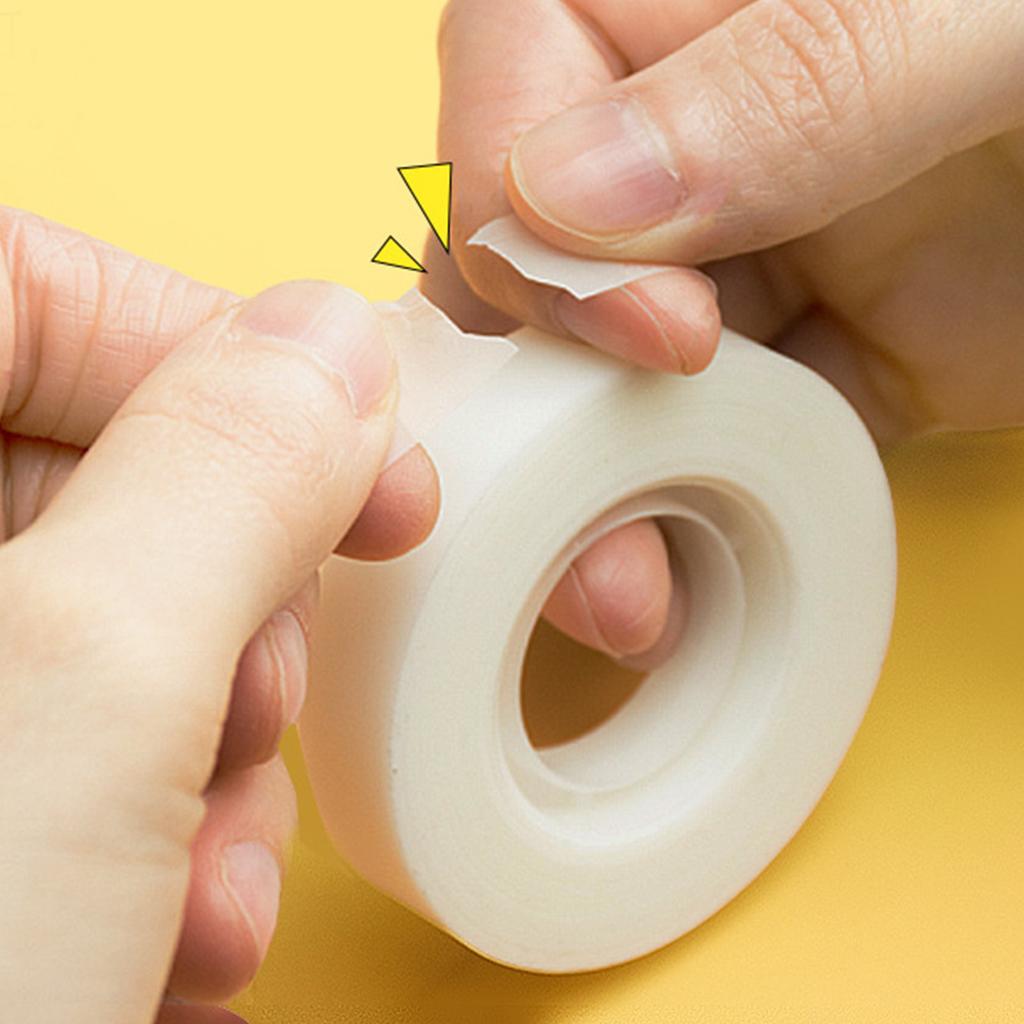 Writable Tape Easy Tear Transparent Portable PVC Write On Tape for Student School Office Milk White