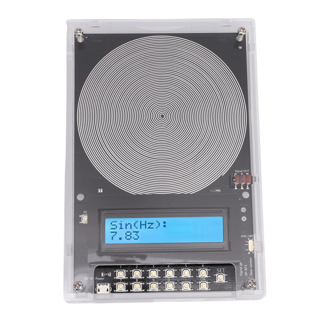 Resonance Generator 7.83Hz Frequency Generator USB Powered Sine Wave Signal Generator with LCD Display 0.01Hz 100000Hz
