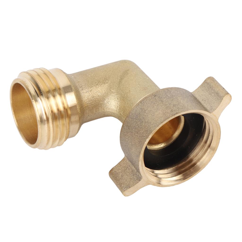 RV 90 Degree Hose Elbow Copper Enhanced Waterflow Efficiency RV Water Hose Connector with Wash Net Filter for Campervan