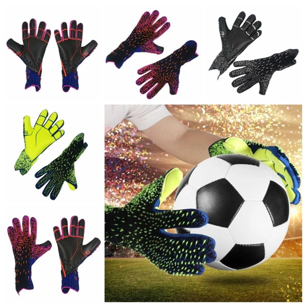 1 Pair Rubber Kids Goalie Gloves Anti-Slip Goalkeeper Gloves Latex Goalkeeper Gloves Play Football
